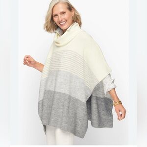 TALBOTS Colorblock Cowlneck Poncho Sweater Medium/Large